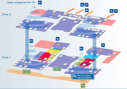 схема расположения парковок в аэропорту Пулково2